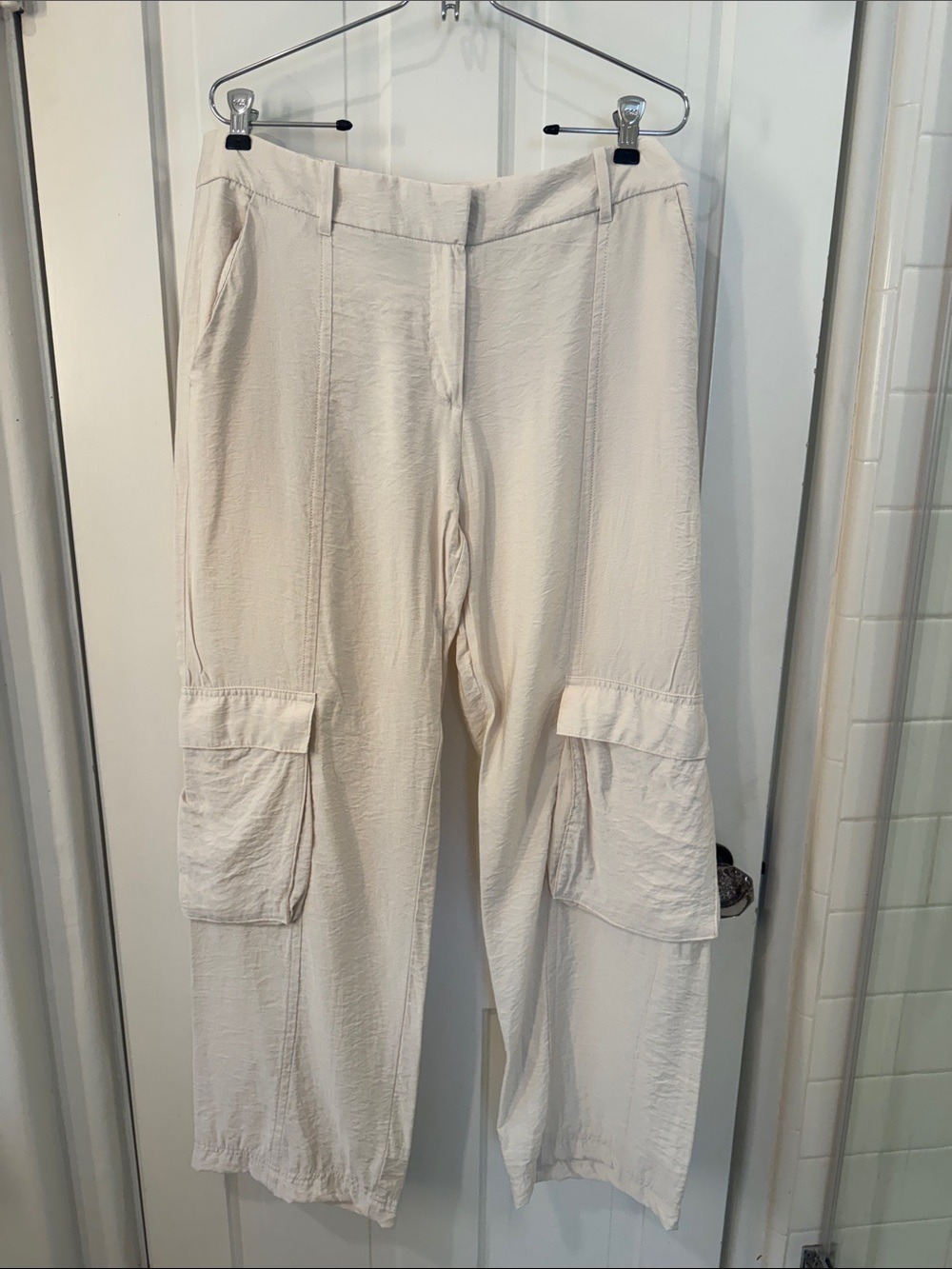 H&M Cream Cargo Pocket Pants for Men